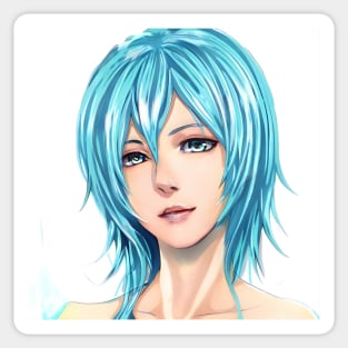 manga girl anime blue hair Sticker